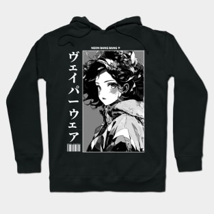 Black and White Japanese Anime and Manga Streetwear Geisha Girl Hoodie